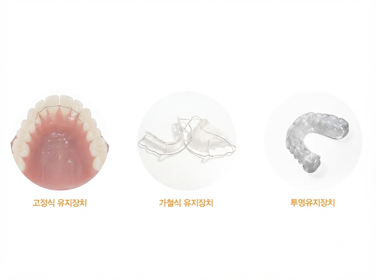 구의역치과 연세원드림치과 교정 후 유지장치 종류 AI이미지